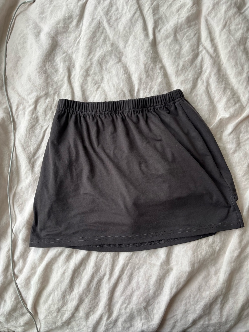 Free People Black Elastic Waist Mini Skirt